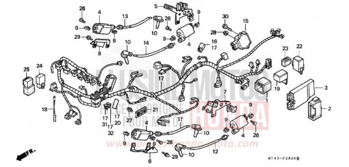 FAISCEAU DES FILS (VFR750FL/FM/FN/FP) VFR750FP de 1993